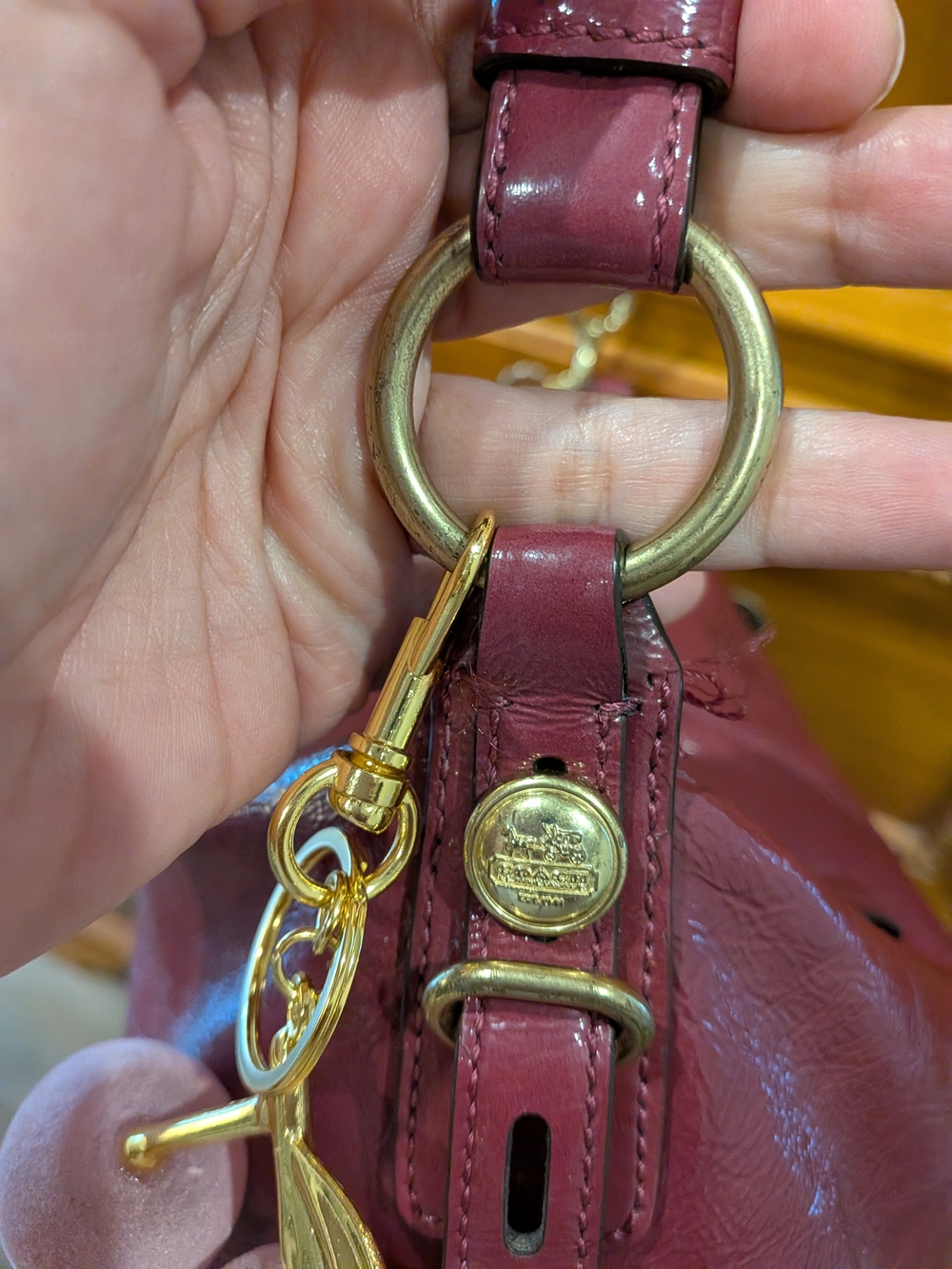 Coach Mia Crinkle Raspberry Leather Crossbody BUNDLE 3 FER - Picture 10 of 11